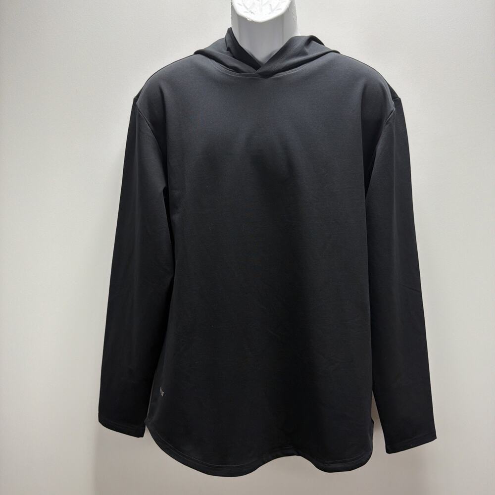 BYLT Men’s Hooded Drop Cut Lux Long Sleeve Pullover - Black, Size Large NWT